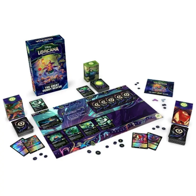 Conjunto do jogo de cartas Disney Lorcana The Great Hunny Rescue com tabuleiro e acessórios