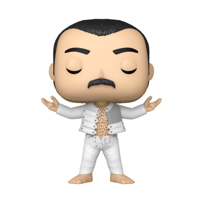 Figura Funko Pop de homem com roupa branca e mãos em posição de meditação