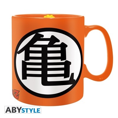 Caneca laranja com símbolo e logótipo ABYSTYLE