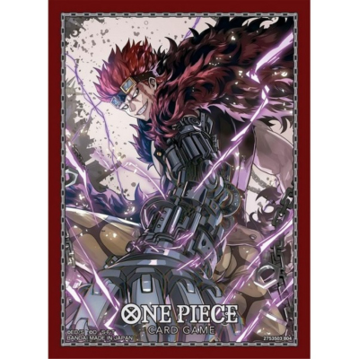Carta do Card Game One Piece com personagem de cabelo vermelho e armadura metálica de braço.