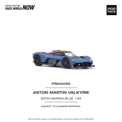 Miniatura Aston Martin Valkyrie azul marinho acetinado 1:64