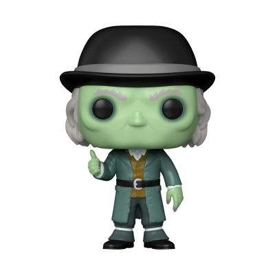 Figura Funko Pop personagem com pele verde, chapéu preto e casaco verde
