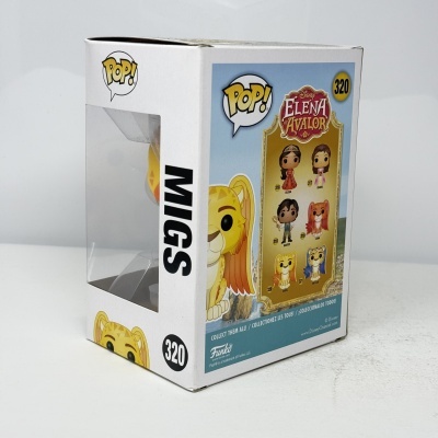 Caixa branca Funko Pop Disney Elena of Avalor com personagem Migs 320.