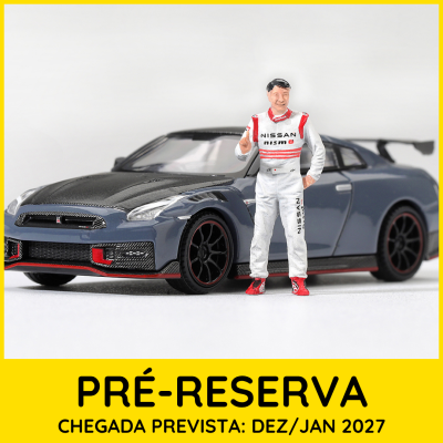 Miniatura de carro desportivo Nissan com piloto colecionável