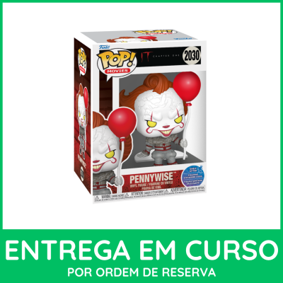 Funko Pop Pennywise IT Chapter One com balão vermelho em caixa