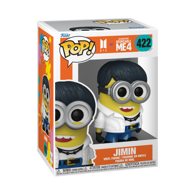 Figura Pop! vinil Jimin BTS Despicable Me 4 na caixa