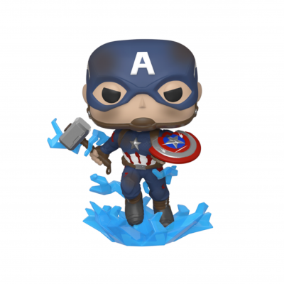 Figura Funko Pop do Capitão América em vinil com capacete e escudo