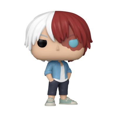 Figura colecionável Funko Pop personagem cabelo branco e vermelho