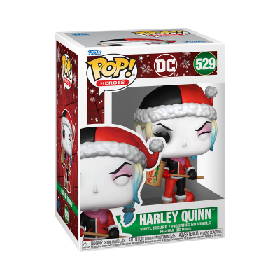 Figura Funko Pop de Harley Quinn com traje de Natal