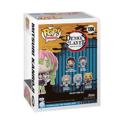 Caixa da figura Funko Pop! Animation Demon Slayer Mitsuri Kanroji com imagens e texto
