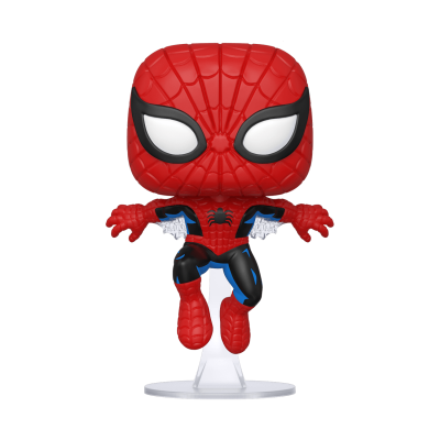 Figura colecionável do Homem-Aranha em vinil com base transparente