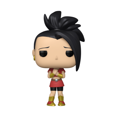 Figura Funko Pop com cabelo preto e vestido vermelho