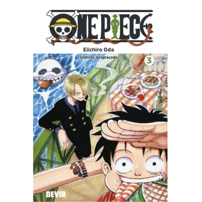Capa da manga One Piece volume 3 com personagens de anime e texto