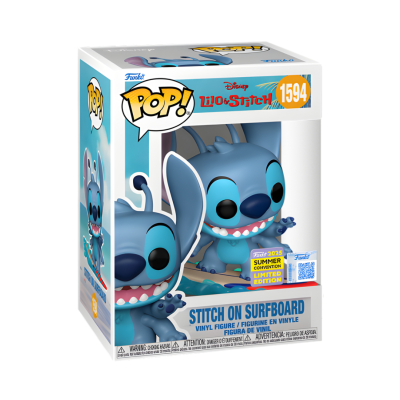 Figura Funko Pop! do Stitch com prancha de surf em caixa