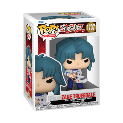 Figura Funko Pop! Zane Truesdale da série Yu-Gi-Oh! na embalagem