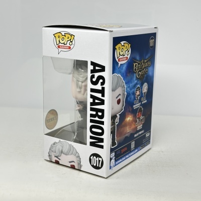 Boneco Funko Pop em caixa branca com janela transparente e texto POP! GAMES e BALTURS GATE.