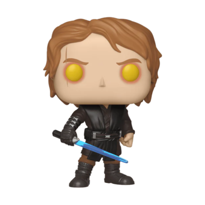 Figura Funko Pop de personagem masculino com cabelo castanho claro e olhos amarelos
