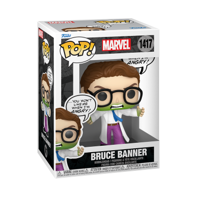 Figura Pop! de Bruce Banner da Marvel com embalagem