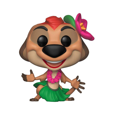 Figura colecionável Funko Pop do personagem Timon com roupa de hula