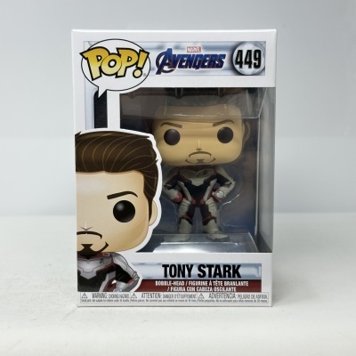 Funko Pop Tony Stark Avengers Marvel número 449 em embalagem