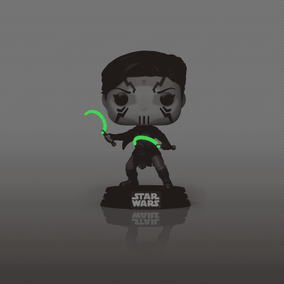 Figura Funko Pop Star Wars com armas verdes e base preta