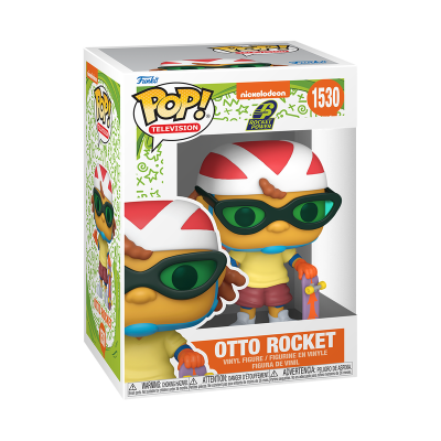 Figura Funko Pop! de Otto Rocket com capacete e óculos na caixa