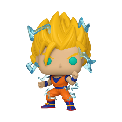 Figura Funko POP de Goku Super Saiyajin com efeitos de energia azul