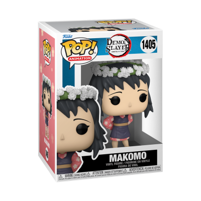 Boneco Funko Pop da personagem Makomo de Demon Slayer com coroa de flores