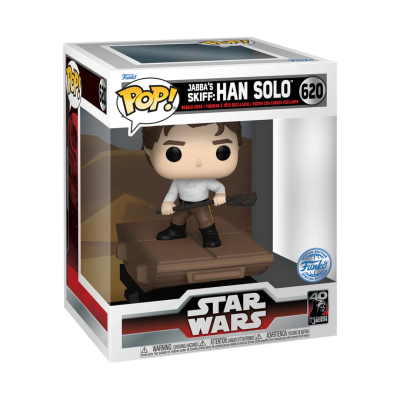 Figura Funko Pop! Han Solo no barco de Jabba's Skiff na embalagem