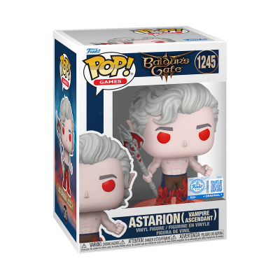 Figura Funko Pop! Astarion Vampire Ascendant da Baldurs Gate na caixa