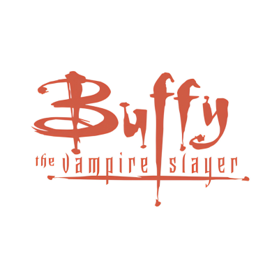 Logótipo Buffy the vampire slayer em laranja sobre fundo branco