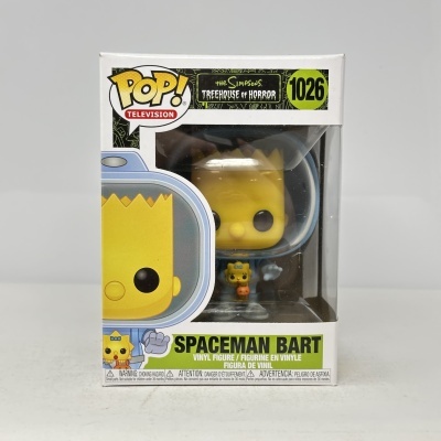 Boneco de vinil Funko Pop! Bart Simpson em fato espacial na embalagem