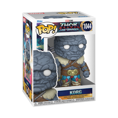 Figura Funko Pop! de Korg Thor Love and Thunder na caixa