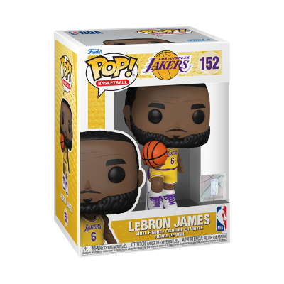 Figura Funko Pop! LeBron James dos Los Angeles Lakers em embalagem