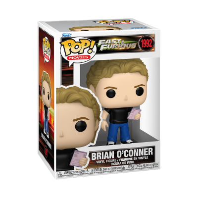 Figura Funko Pop Brian OConner Fast & Furious 1992 em embalagem