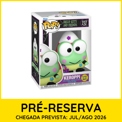 Funko Pop! Keroppi personagem verde na embalagem Hello Kitty and Friends n.º 157