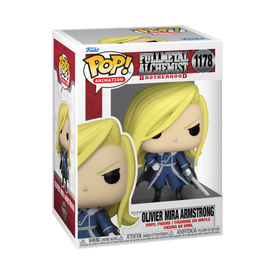 Caixa de boneco Funko Pop! Olivier Mira Armstrong de Fullmetal Alchemist Brotherhood