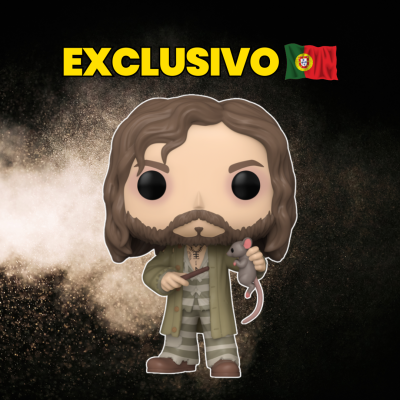 Figura Funko Pop de personagem com rato e texto EXCLUSIVO com bandeira de Portugal