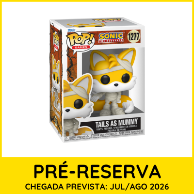 Figura Funko Pop! Tails vestido de múmia em caixa com aviso de pré-reserva
