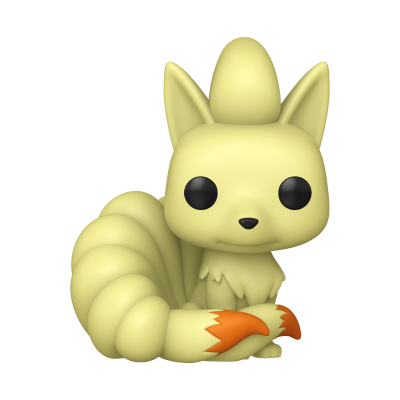 Figura Funko Pop de um Ninetales Pokémon amarelo claro com garras laranja