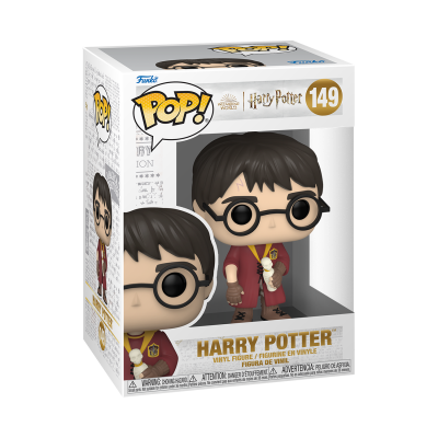 Figura Funko Pop de Harry Potter na caixa branca com janela