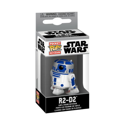 chaveiro de vinil R2-D2 na caixa Star Wars