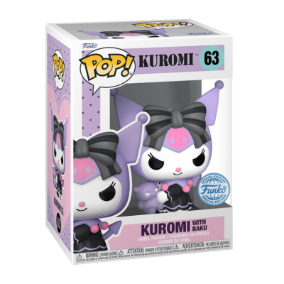 Figura POP! de vinil Kuromi com Baku da Funko em caixa
