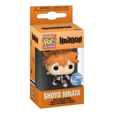 Chaveiro Funko Pop Shoyo Hinata Haiky!! em embalagem laranja