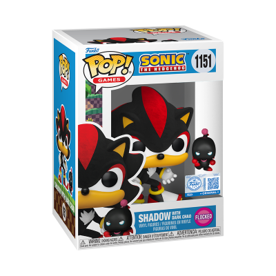 Figura Funko Pop! Shadow com Dark Chao em embalagem original do Sonic the Hedgehog