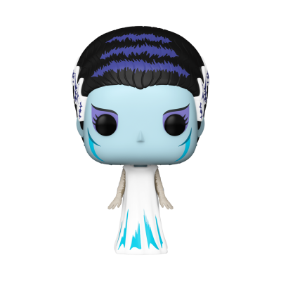 Boneco Funko Pop azul com cabelo preto e vestido branco