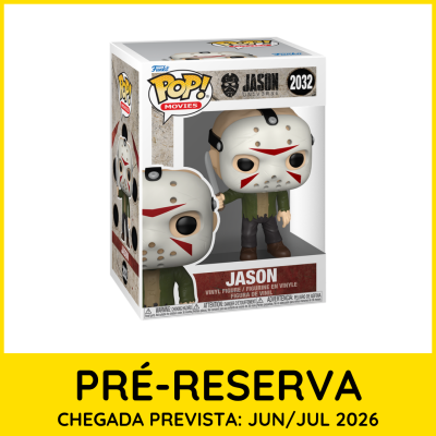Funko Pop! Jason 2032 figura de vinil na caixa com aviso de pré-reserva.
