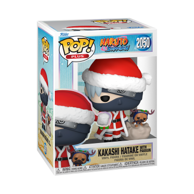 Figura de vinil Kakashi Hatake com Pakkun de Naruto Shippuden vestido de Papai Noel em caixa Pop! Plus número 2050