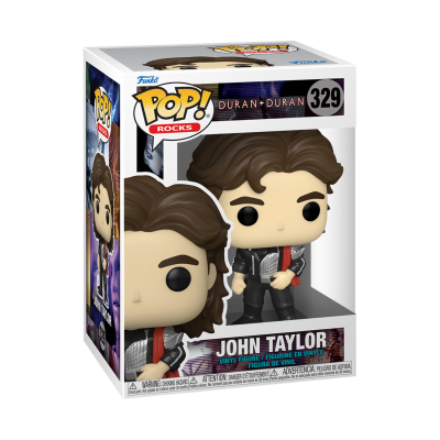 Figura Pop! Rocks de vinil de John Taylor da banda Duran Duran na embalagem