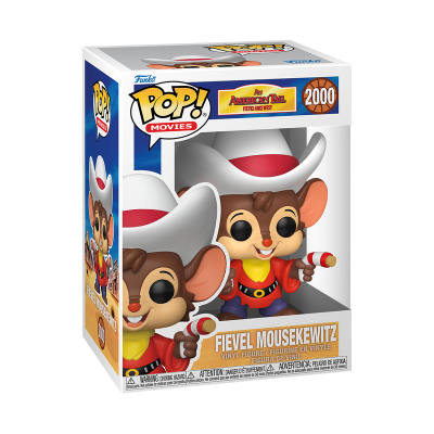 Figura Funko Pop Fievel Mousekewitz vestida de cowboy em embalagem